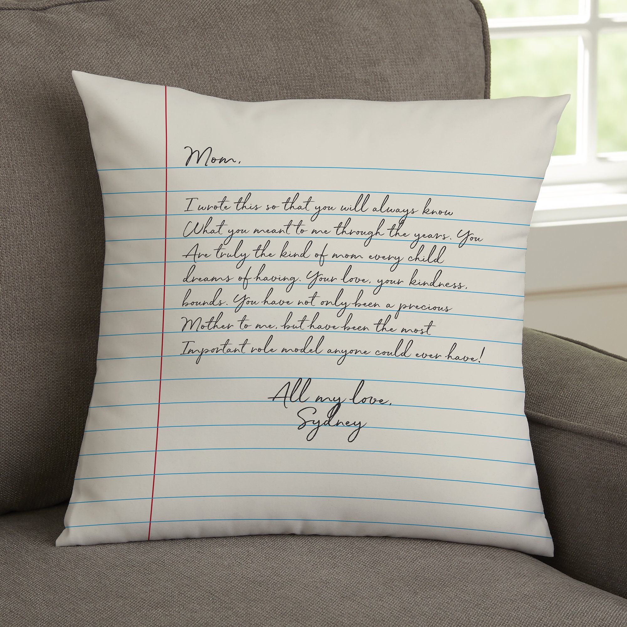 Letter to Mom Personalized Throw Pillow Gifts for Her Mother s Day Gift Gifts for Mom Anniversary Gift Couples Gift Etsy Canada