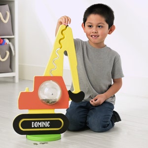 Excavator Personalized 23&quot; Piggy Bank, Gifts for Kids, Baby Gifts, Custom Gifts for Kids