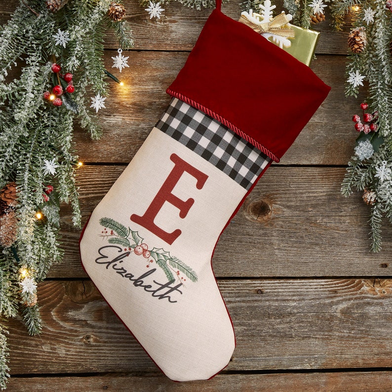Festive Foliage Personalized Christmas Stockings Personalized - Etsy
