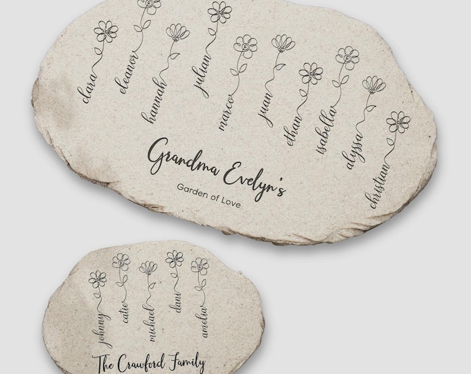Personalized Garden of Love Garden Stone – Custom Family Name Outdoor Decor