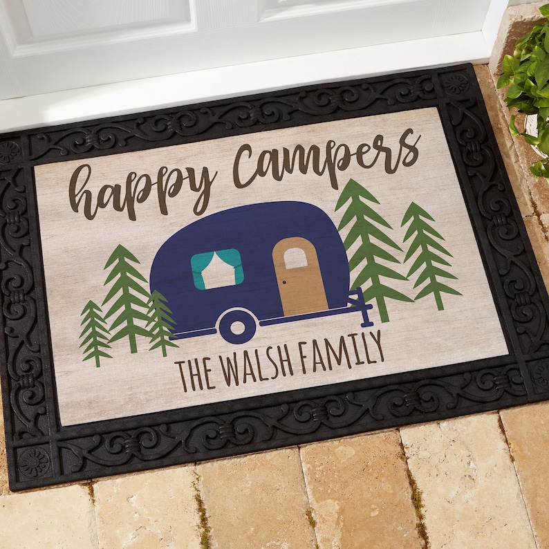 Happy Campers Personalized 18x27 Doormat New Home Gifts Etsy