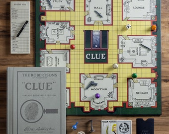 Clue® Personalized Vintage Bookshelf Edition Board Game, Personalized Games, Game Lovers, Family Gift, Toys and Games