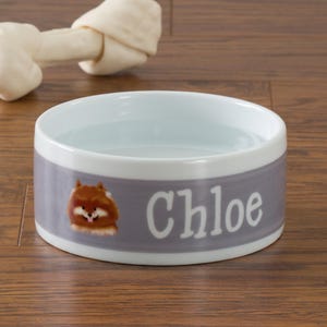 Personalized Dog Bowl – Custom Ceramic Pet Bowl with Dog Breed Design – Engraved Pet Name Bowl for Dogs
