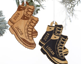 Hiking Boots Personalized Wood Ornament – Christmas Gifts – Custom Ornament – Personalized Ornaments – Christmas Decor – Christmas Decor