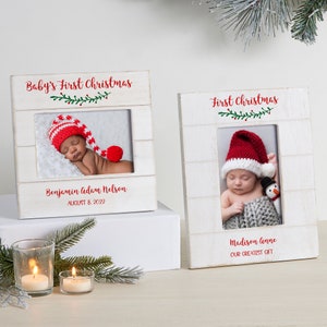 Baby's First Christmas Personalized Picture Frame, New baby Gift, Baby Shower Gift, Christmas Decor, Nursery Decor, Personalized Baby