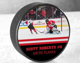 My Photo Personalized Official Hockey Puck, Sports Gifts For Him, Hockey Gift, Personalized Gifts for Dad, Gift for Him, Man Cave Decor