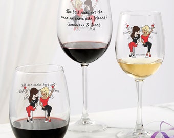 Best Friend Wine Lover philoSophie's® Personalized Wine Glass, Gifts for Wine Lovers, Gifts for Her, Gifts for Friends, Personalized Gifts