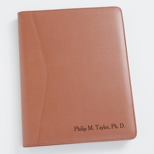 Executive Tan Leather Personalized Portfolio, Custom Portfolio, Portfolio, Leather Portfolio, Leather, Professional, Executive Portfolio