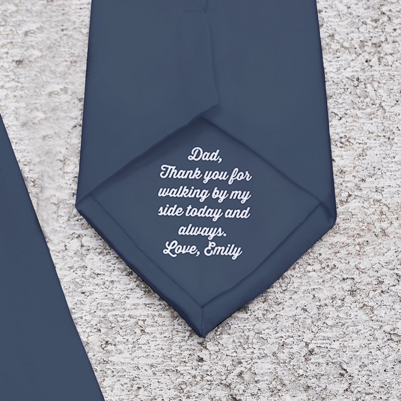 Secret Message Personalized Men's Tie, Father's Day Gifts, Gifts for Him, Mens Gifts, Father of the Bride Gifts, Personalized gift for Dad image 2