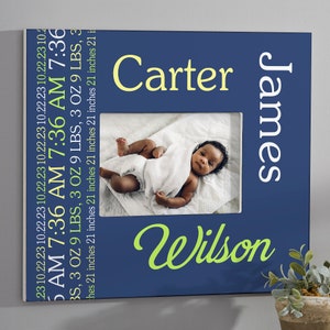 Darling Baby Boy Personalized Picture Frame, Gifts for Baby, New Baby Gifts 5x7 Wall