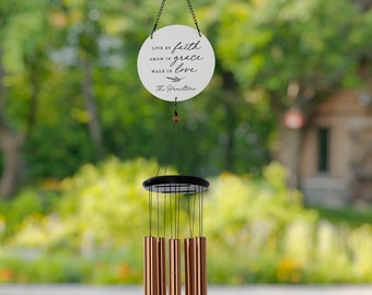 Live By Faith Personalized Wind Chimes, Personalized Family Wind Chimes, Religious Wind Chimes, Religious Gift, Housewarming Gift