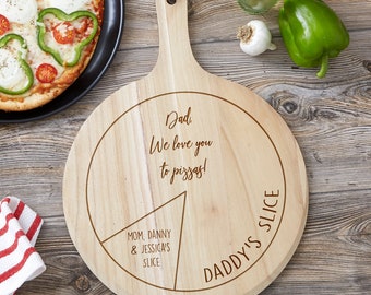 We Love You to Pizzas Personalized Pizza Board Gift Set, Gifts for Him, Pizza Paddle, Housewarming Gift, Personalized Gifts for Dad