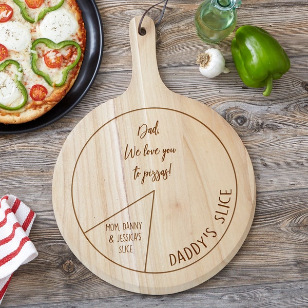 We Love You to Pizzas Personalized Pizza Board Gift Set, Gifts for Him, Pizza Paddle, Housewarming Gift, Personalized Gifts for Dad