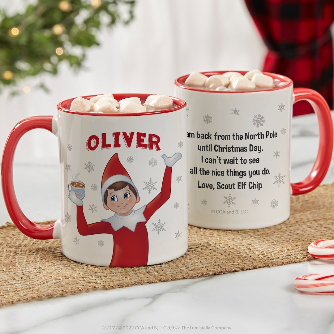 The Elf on the Shelf® Personalized Red Christmas Mug Hot