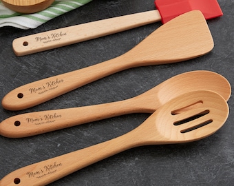 Personalized Beechwood Utensil Set – Mother's Day Gift