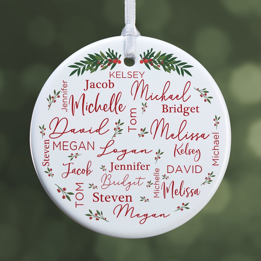 Merry Family Personalized Ornament, Family Christmas Ornament, Custom ...