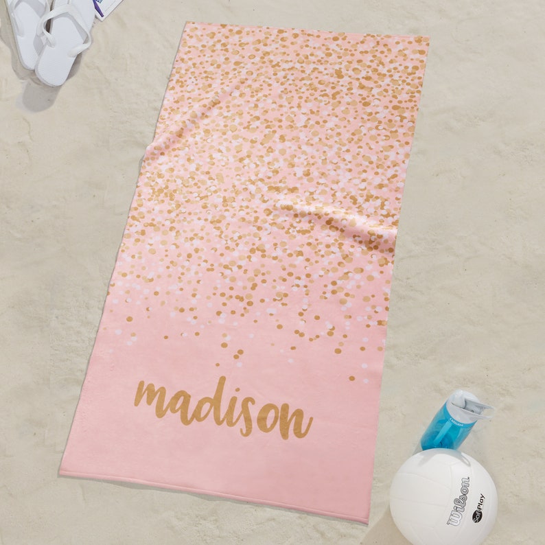 Sparkling Name Personalized Beach Towel Gifts for Her Summer Etsy