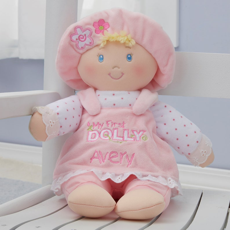 Embroidered My First Blonde Baby Doll by Baby Gund®, Personalized Toys