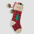 Personalized Buffalo Plaid Knit Christmas Stocking – Jumbo Size