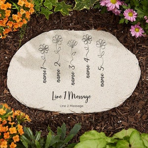 Garden Of Love Personalized Round Garden Stone, Mother's Day Gifts, Personalized Gifts for Her, Gifts for Grandma, Outdoor Home Decor image 4