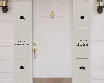 Personalized Graduation Door Banner Set – Custom Class Year Party Banners – Modern Graduation Decor for Graduate