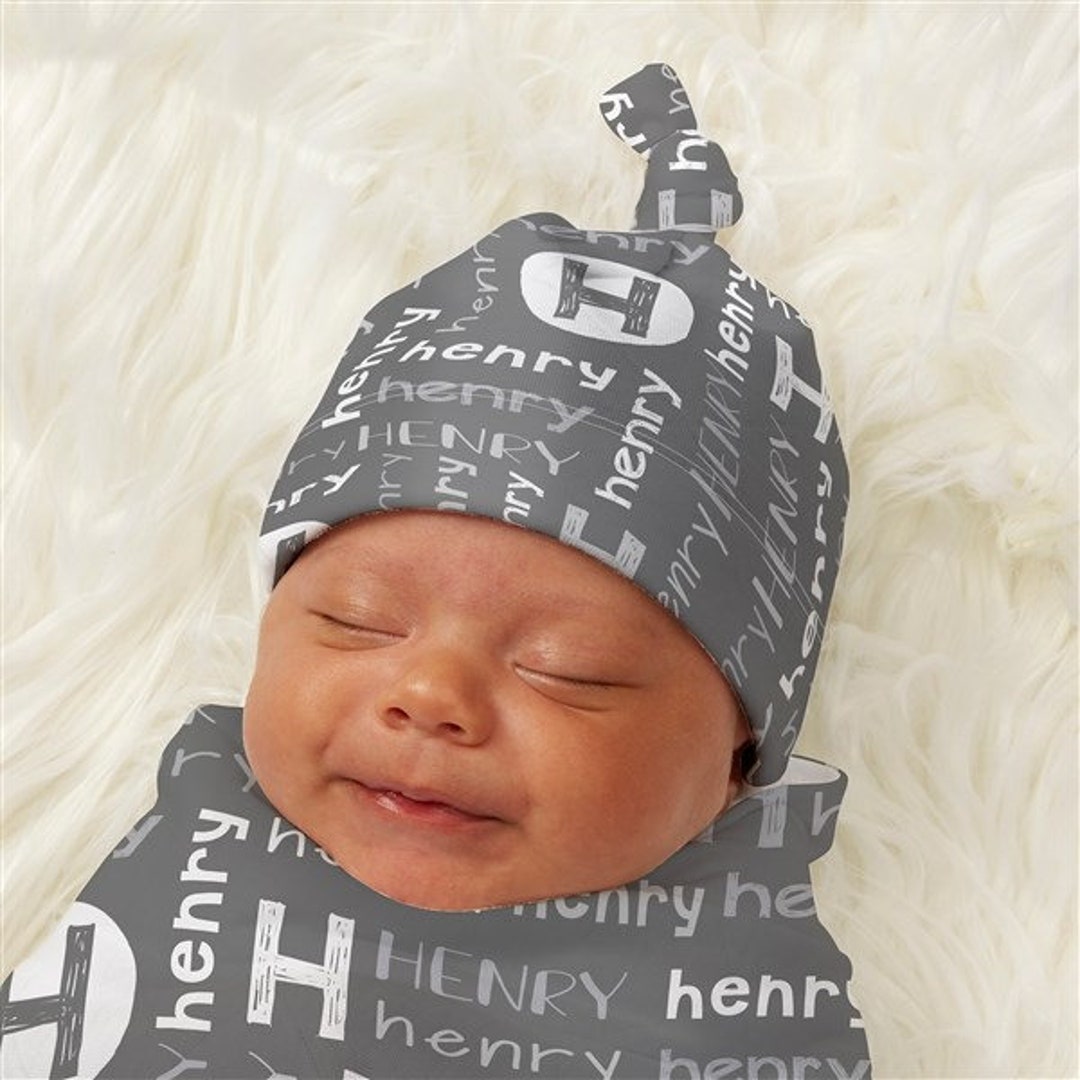 Youthful Name Personalized Baby Top Knot Hat Newborn Baby Etsy