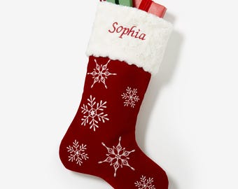 Winter Wonderland Personalized Snowflake Stocking, Custom Christmas Stocking, Personalized Stocking, Family Stockings, Custom Stocking