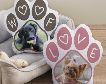 Pet Paw Personalized Photo Throw Pillow, Pet Pillow, Pawprint Pillow, Pet Parent, For Her, For Him, Dog Mom, Dog Dad, Pet Parent, Birthday