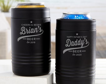 Father’s Day Stainless Insulated Beer Can Holder, Personalized Gifts for Dad, Father's Day Gifts, Mens Gifts, Gifts for Him, Beer Gifts