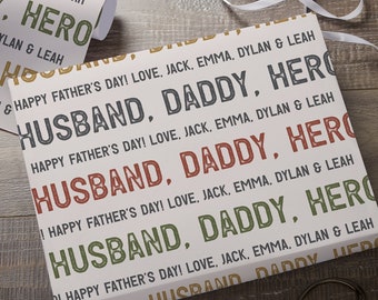 Friend, Husband, Daddy Personalized Wrapping Paper, Gift Wrap for Dad, Personalized Gift Wrap, Father's Day Gift, Dad Gifts, Present Wrap
