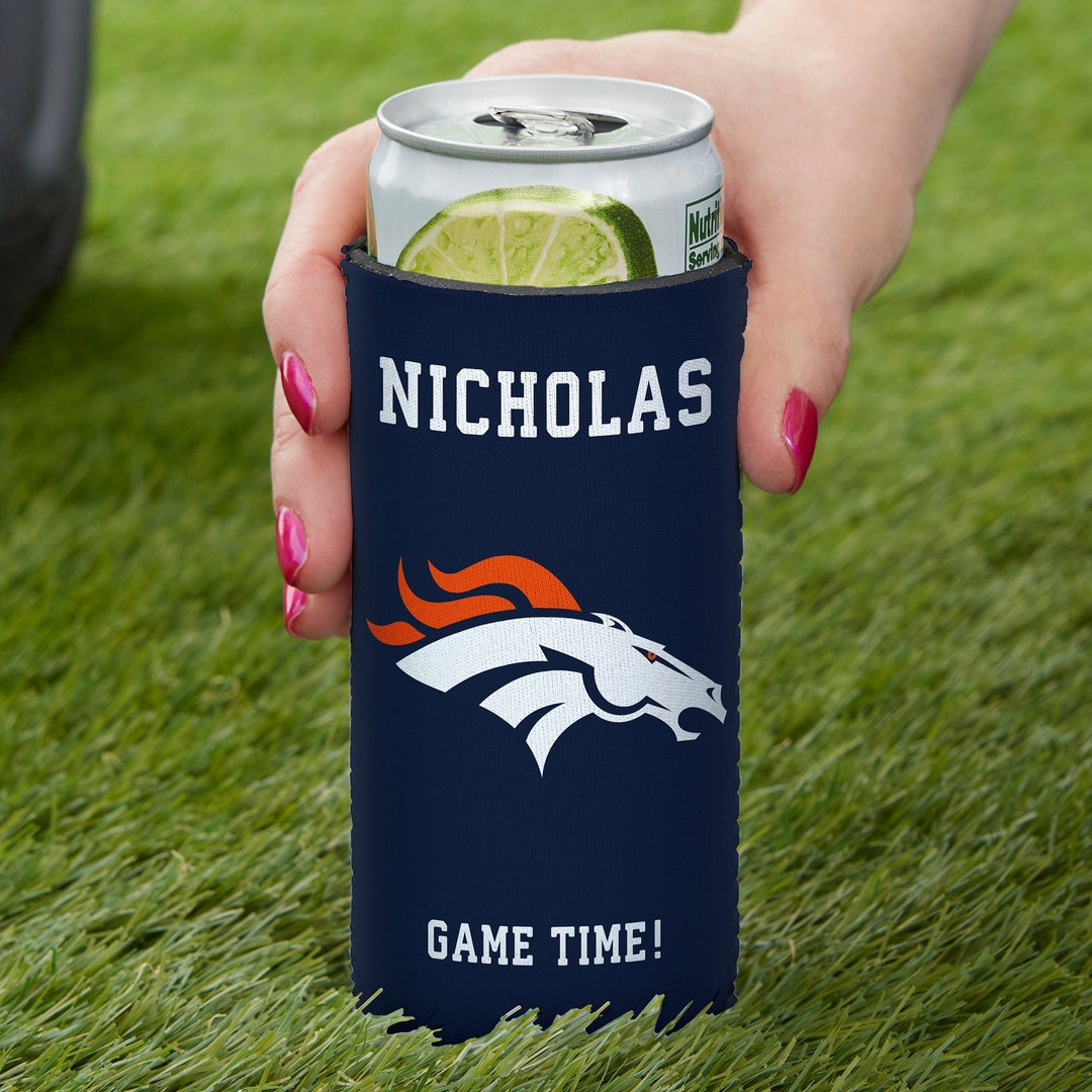 NFL Denver Broncos Personalized Slim Can Cooler, Gifts for Him, Football Gift, Father's Day