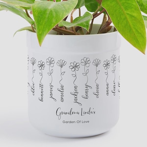 Personalized Garden of Love Flower Pot – Custom Family Names Outdoor Planter