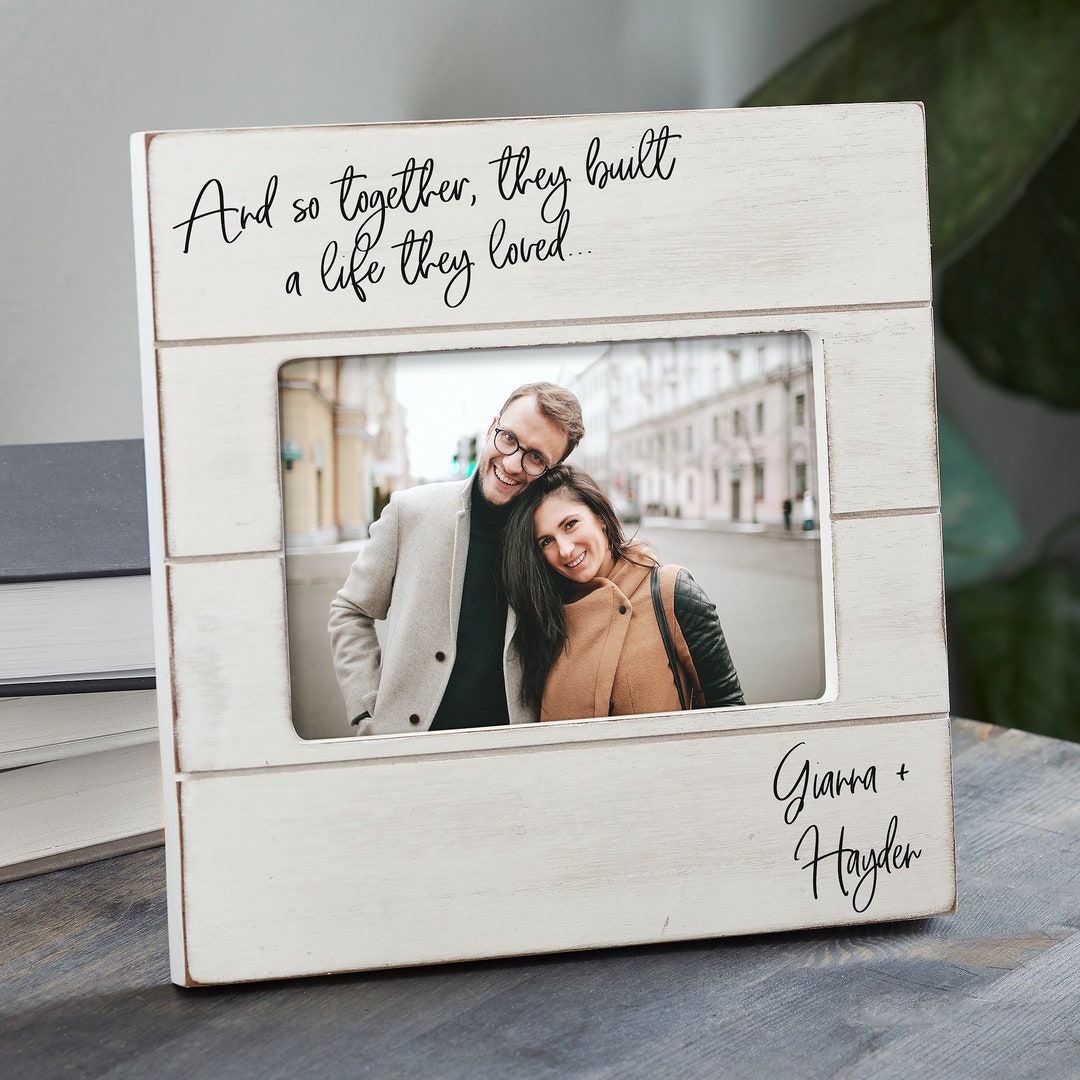 Together They Built A Life Personalized Wood Picture Frame, Engagement ...