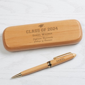 Custom Engraved Graduation Pen, Personalized Graduation Pen, Custom Name Pen in Gift Box, Personalized Graduation Engraved Wood Pen Set