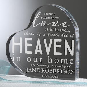 Personalized Memorial Keepsake – Heaven In Our Home Heart – Sympathy Gift – In Loving Memory Home Décor – Bereavement & Condolence Gift
