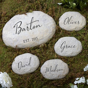 Elegant Family Personalized Garden Stone, Hand Written Garden Stone, Gifts for the Garden, Home Gifts