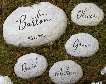 Elegant Family Personalized Garden Stone, Hand Written Garden Stone, Gifts for the Garden, Home Gifts