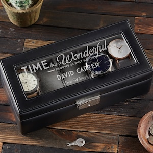 Timeless Personalized Watch Box, Gifts for Him, Father's Day Gifts, Watch Box, Watch box for men, Personalized Gifts for Dad, For Him 5- Slot Watch Box