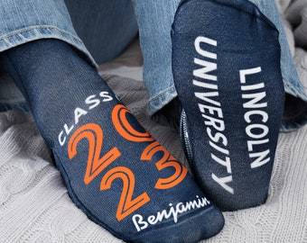 Graduating Class Of Personalized Adult Socks, Graduation Gifts, Personalized Gift for Graduates