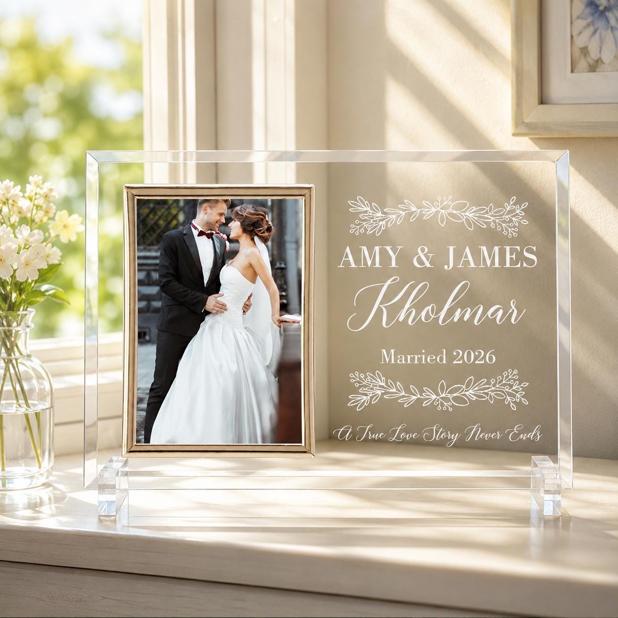 Weading Frame Personalized Wedding Frame – Custom Picture Frame for Wedding Decor ...