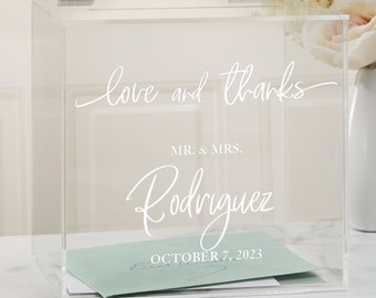 Classic Elegance Personalized Acrylic Card Box, Wedding Advice Box, Custom Wedding Decor, Card Holder, Personalized Wedding Decor