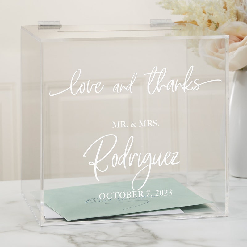 Classic Elegance Personalized Acrylic Card Box, Wedding Advice Box, Custom Wedding Decor, Card Holder, Personalized Wedding Decor