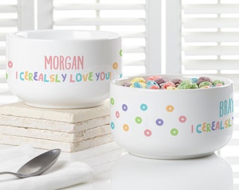 I Cerealsly Love You Personalized Kids Cereal Bowl, Valentine's Day Gifts, Kids Gifts