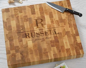 Name & Initial Personalized Butcher Block Cutting Board, Housewarming Gifts, Custom Wedding Gift, Personalized Cutting Boards