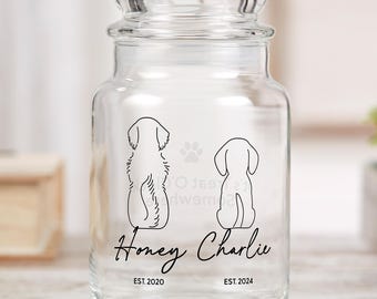 Dog Treat Jar with Personalized Pet Name – Custom Dog Lover Gift – Dog Mom Cookie Jar – Veterinarian Gift – Personalized Dog Art Canister