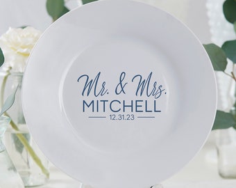 Stamped Elegance Wedding Personalized Plate, Personalized Wedding Keepsake, Personalized Wedding Gift, Gifts for Couples, Anniversary Gifts