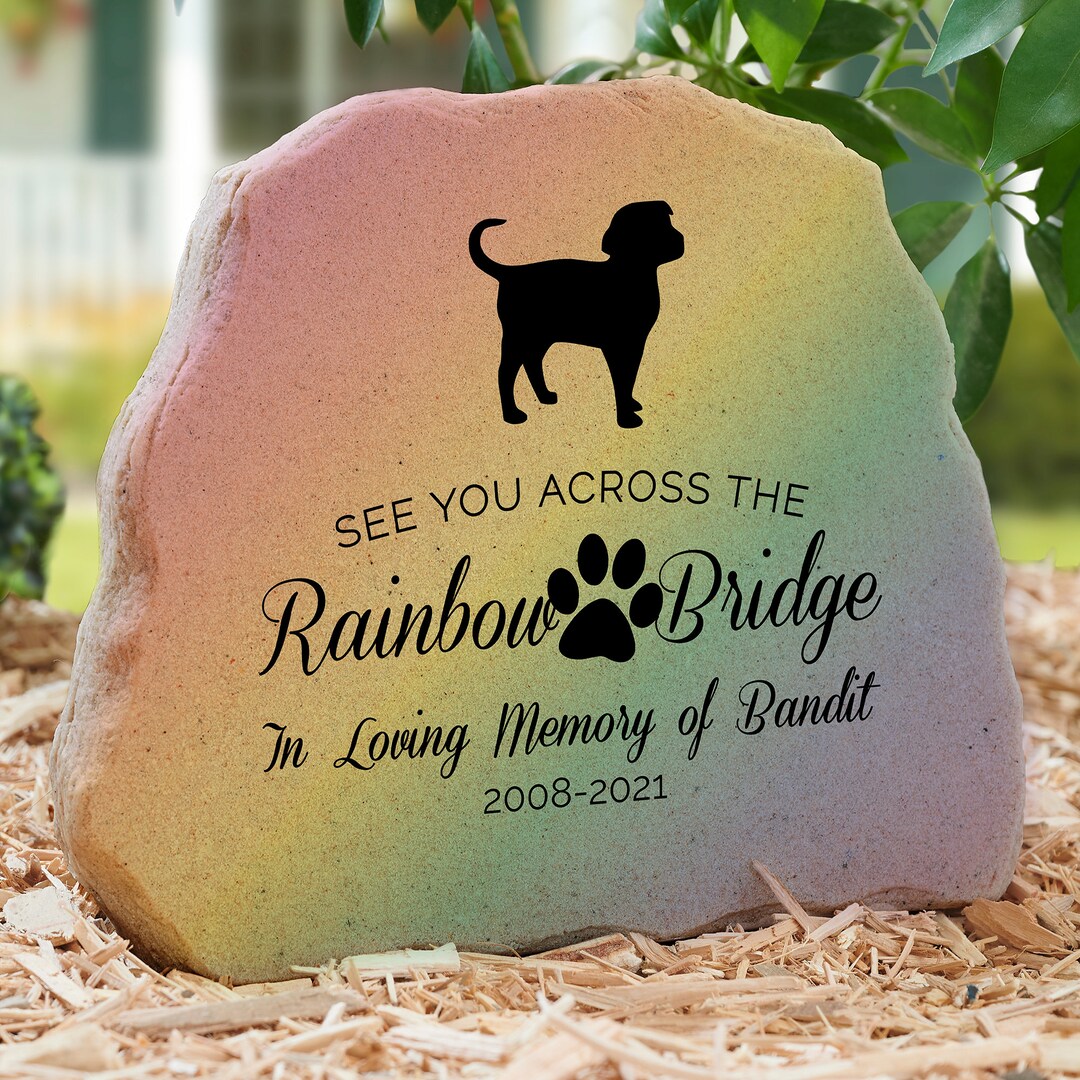 Rainbow Bridge Memorial Personalized Pet Memorial Garden Stone