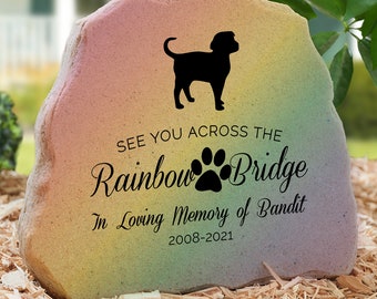 Rainbow Bridge Memorial Personalized Pet Memorial Garden Stone, Personalized Pet Loss Gifts, Personalized Pet Memorial Stone