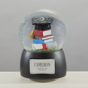 Graduation Personalized Snow Globe, School Gift, End of Year Gift, Graduation Gift, Gifts for Grad, Desk Accessories, Teacher Gift