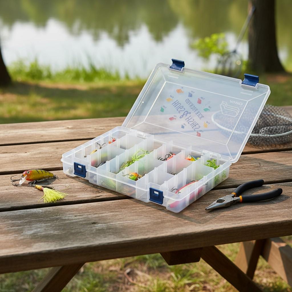 cuztomized fishing tackle boxes YIRUMEI YRM001: The Customizable Box for Stream Fishing Nex Fisher Hub proof tray holds tackle in place when the lid is latched. Anglers Pride Tackle Box
